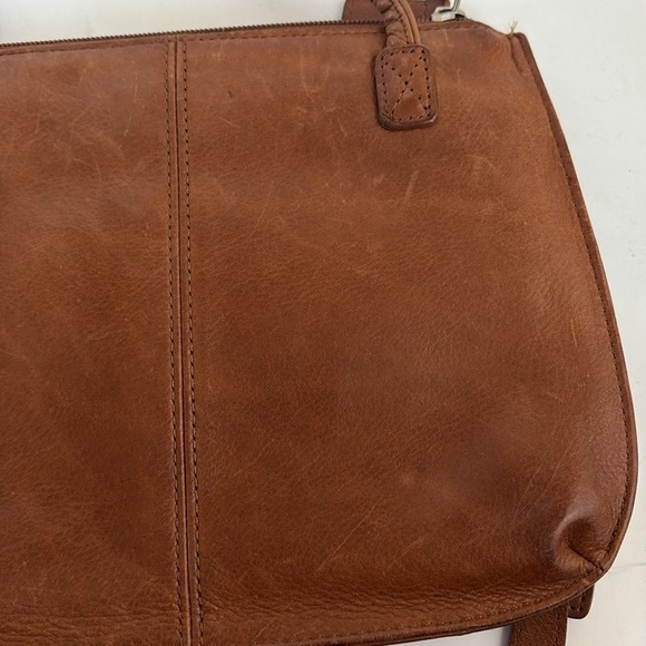 Fossil brown leather purse crossbody thin strap w zipper wallet compartment - Picture 6 of 16